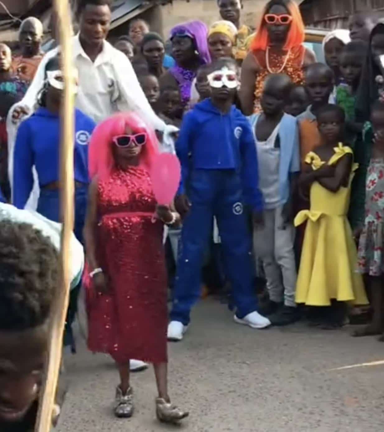 Heads turn as Aunty Ramota steps out in Barbie themed outfit